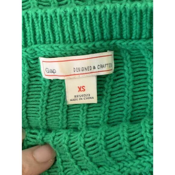 Gap Designed and Crafted green 3/4 sleeve open knit sweater XS - Picture 3 of 8